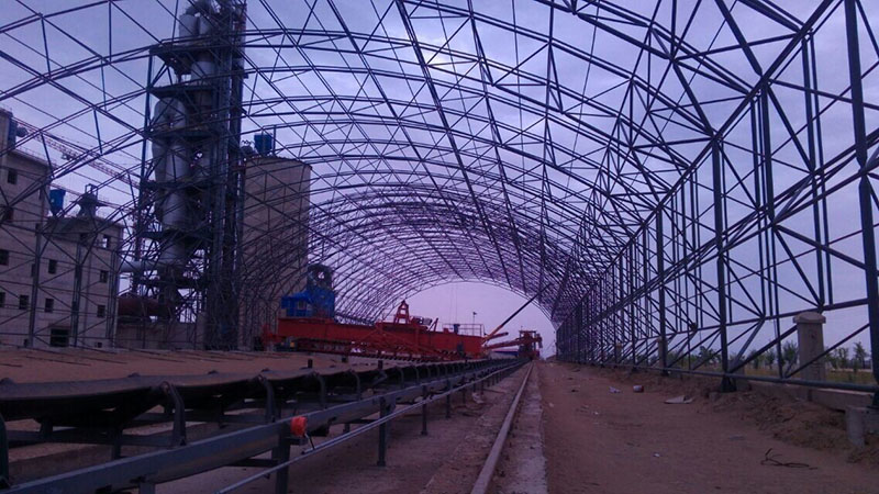 武冈煤棚网架安装